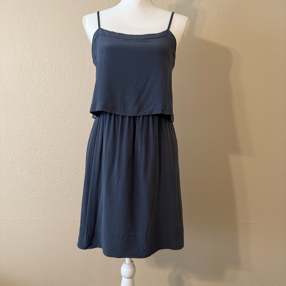 Madewell Silk Blue Cami Tiered Dress size 2